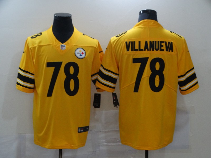 Men's Pittsburgh Steelers #78 Alejandro Villanueva Gold Inverted Legend Limited Stitched Jersey